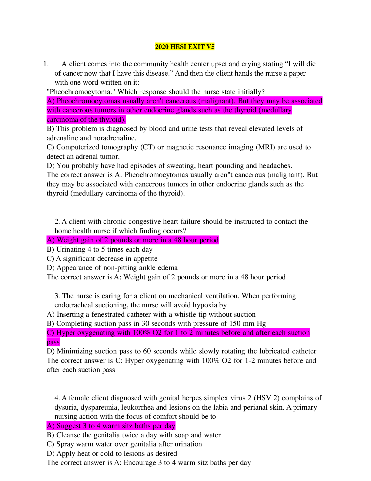 Preview of 2020 HESI EXIT V5 2020 HESI EXIT V5